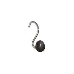 InterDesign Pebblz Shower Hooks, Chrome/Black, Set of 12