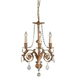 Royce Lighting RC2183/3BGD Versailles Three-Light Chandelier Brulee Gold with Crystals
