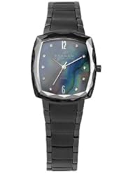 Skagen Black Mother of Pearl Dial Black IP Stainless Steel Ladies Watch 657SMMX