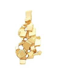 CleverEves 14K Yellow Gold 35.00X17.00 mm Nugget Pendant