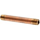 Red Brass Seamless Pipe Fitting, Nipple, Schedule 80, 1/8" NPT Male X 2" Length