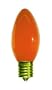 7 Watt Ceramic Orange C9 Light Bulb / Intermediate Base / Incandescent Christmas Light Bulb / Holiday Light Bulb