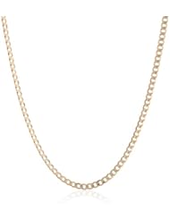 18k Yellow Gold 3.1mm Italian Flat Curb Chain Necklace, 18"