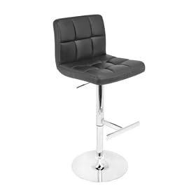 LumiSource BS-TW-LAGER BK Lager Bar Stool, Black by LumiSource