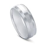 14k Gold Milgrained Edge Men's Wedding Band, 7mm