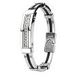 316L Stainless Steel & Rubber Bracelet/ Gems - Length 7.28" (185mm) - Width 11mm