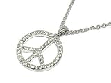 Peace Symbol Crystal Necklace