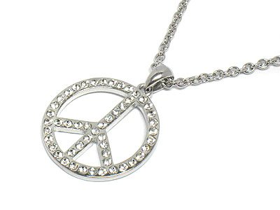 Click here to buy Peace Symbol Crystal Necklace.