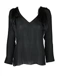 Cushnie Et Ochs womens silk shearling fur detail blouse