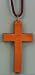 3 inch Wood Stained Cross Necklace w/30 inch Cord - 5 Pack