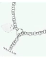14k Hollow Rolo Heart Tag Necklace 18"
