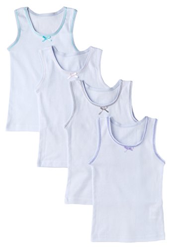 Sportoli Girls Ultra Soft 100% Cotton White Tank Top Undershirts