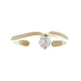 18kt Yellow Gold over Sterling Silver Toe Ring with CZ Center