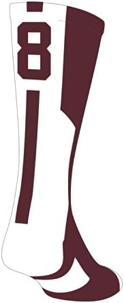 TCK Player Id Maroon/White Custom Number Sock