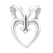 Heart Pendant or Slide with Decorative Bale in Sterling Silver, #7811