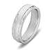 14k White Gold Men's Milgrain Wedding Band, 7mm