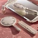 SWAROVSKI DRESSER SET - 3 PIECE SATIN FINISH DRESSER SET WITH SWAROVSKI CRYSTAL STONES - dresser set