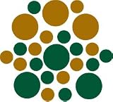 Set of 90 Dark Green / Metallic Copper Circles Polka Dots Vinyl Wall Graphic Decals Stickers Set of 90 - Dark Green / Metallic Copper Circles Polka Dots Vinyl Wall Graphic Decals Stickers