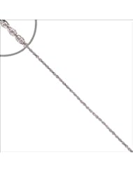 14k White Gold, Classic Diacut Rope Chain Anklet 9.5 Inches Long