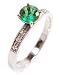 Diamond and Emerald Engagement Ring or Right Hand Ring, Platinum and 18k White Gold, Ring Size 6.25 (T.w 0.65)
