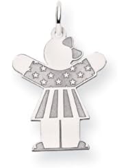 14k White Gold Kid Charm