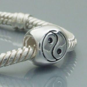 Ying Yang Authentic 925 Sterling Silver Bead Fits Pandora Chamilia Biagi Troll Charms Europen Style Bracelets