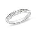 1/2 Ct. Princess Cut White Diamond Wedding Band in 14K White Gold