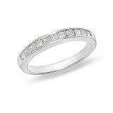 1 2 Ct. Princess Cut White Diamond Wedding Band in 14K White Gold