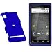 New Blue Rubber Texture Motorola A855 Droid Snap on Cell Phone Case