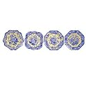 SPODE GIFTWARE S/4 BLUE/YELLOW GARDEN PLATES