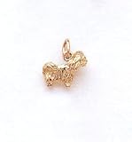 3 Dimensional Pekingese Dog Charm In 14kt Gold