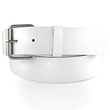 Medium White Belt for Buckles w/ Roller Buckle