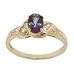 1/2 Carat Oval Cut Mystic Fire Topaz Diamond 10K Yellow Gold Ring