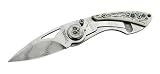 Tecnocut Einhandmesser Viper, Damasteel, 256 Lagen, Elfenbein, Clip, Geschenkbox
