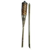 Lot of 4 - The Full Size Bamboo Tiki Torch Night Lighter