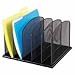 Safco 3253BL - Mesh Desk Organizer, Eight Sections, Steel, 19 3/8 x 11 3/8 x 8, Black-SAF3253BL