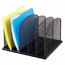 Safco 3253BL - Mesh Desk Organizer, Eight Sections, Steel, 19 3/8 x 11 3/8 x 8, Black-SAF3253BL