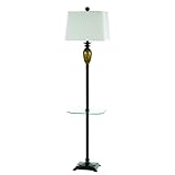 AF Lighting 7971-FL Elements Dutchess Light 150W 3-Way Edison Base Floor Lamp, Tempered Glass, White Hard Back Shade