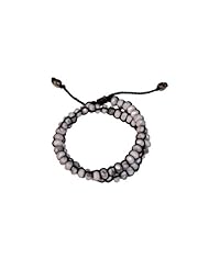 Wrapped Bracelet with Gemstone Beads and 925 Silver Details with Adjustable Closure - Wraps Around Wrist Twice