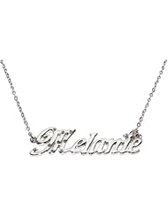 Name Necklaces Melanie - Personalized Necklace White Gold Plated 18K, Belcher Chain, 2mm Thick