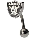NFL Oakland Raiders Football Logo Top Down Reverse Navel Ring - Free Shipping!