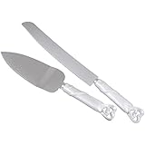Interlocking hearts design cake knife/server set- 1