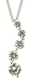Silver Ladies Cubic Zirconia Single Curved Pendant 18