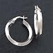 Sterling Silver 3mm Diamond Tube Hoop Earrings