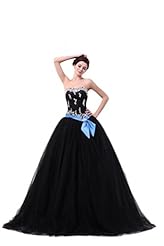 Strapless Satin/Tulle Lace-Up Applique Beaded  Floor Length  Ball Gown Quinceanera Dress  With a Sash 