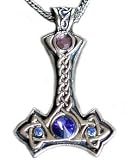 Nordic Heavy Large Viking God Thor's Hammer Silver-Tone Pendant Necklace