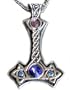 Nordic Heavy Large Viking God Thor's Hammer Silver-Tone Pendant Necklace