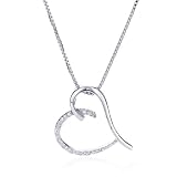 Sterling Silver & Diamond Heart Pendant with 18 Box Chain