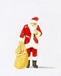 SANTA CLAUS WITH GIFT SACK - PREISER HO SCALE MODEL TRAIN FIGURES 29027