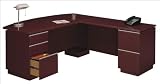 Bush Furniture 500+-082-9000 Milano 72 Full Pedestal L-Shaped Desk Return: Left, Finish: Harvest Ch